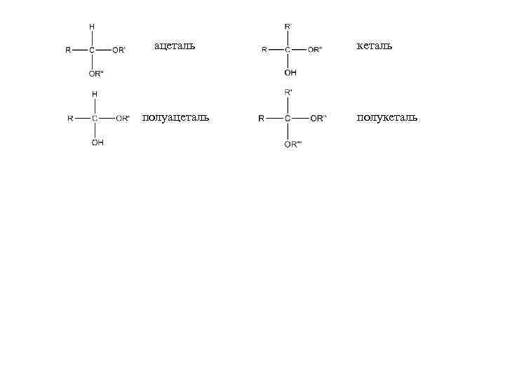 ацеталь полуацеталь кеталь полукеталь 