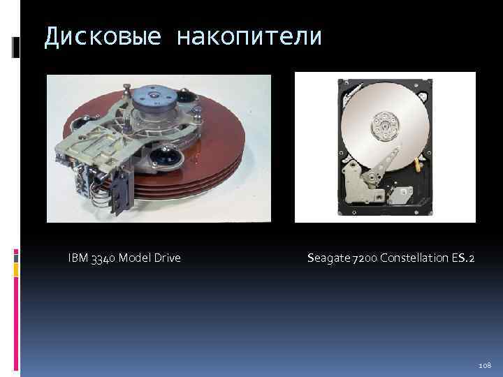 Дисковые накопители IBM 3340 Model Drive Seagate 7200 Constellation ES. 2 108 