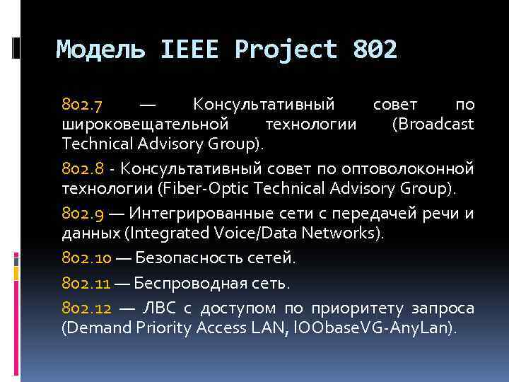 Модель IEEE Project 802. 7 — Консультативный совет по широковещательной технологии (Broadcast Technical Advisory