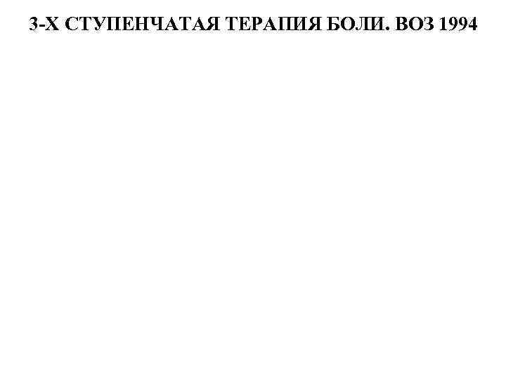 3 -Х СТУПЕНЧАТАЯ ТЕРАПИЯ БОЛИ. ВОЗ 1994 