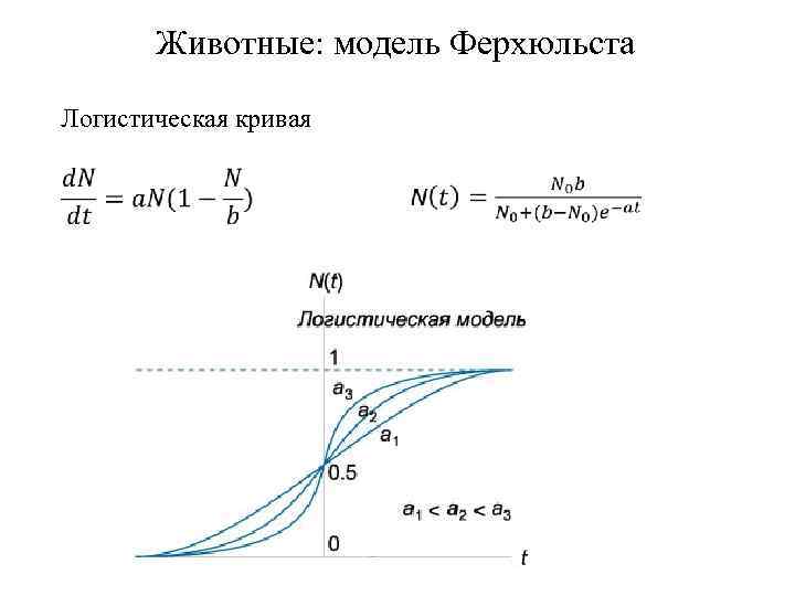 Животные: модель Ферхюльста Логистическая кривая 