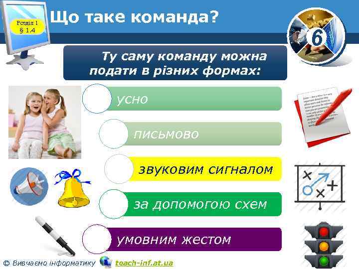 Розділ 1 § 1. 4 Що таке команда? www. teach-inf. at. ua Ту саму