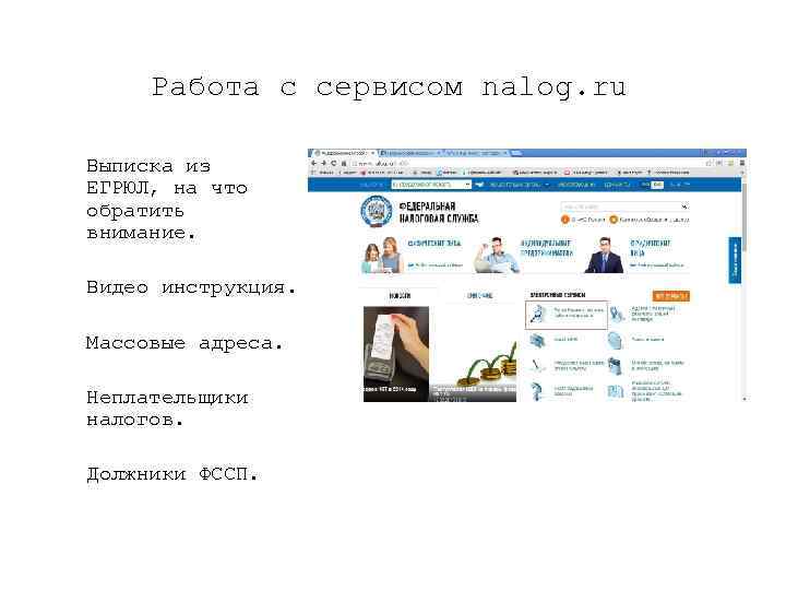 Работа с сервисом nalog. ru Выписка из ЕГРЮЛ, на что обратить внимание. Видео инструкция.