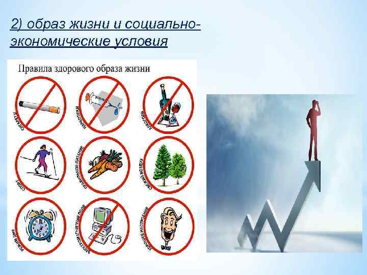 2) образ жизни и социально экономические условия 