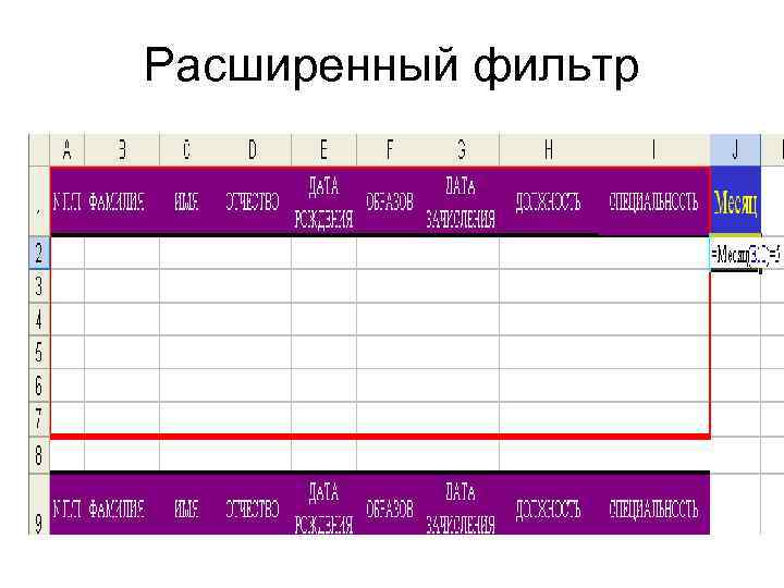 Расширенный фильтр 