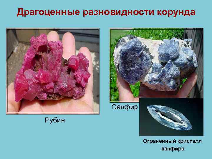 Драгоценные разновидности корунда Сапфир Рубин Ограненный кристалл сапфира 