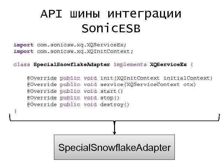 API шины интеграции Sonic. ESB import com. sonicsw. xq. XQService. Ex; import com. sonicsw.