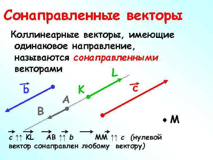 Коллинеарные векторы сонаправлены