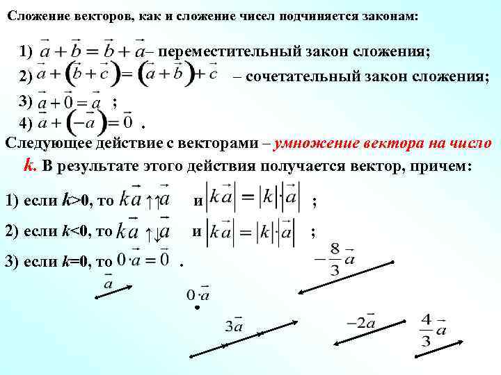 Сложение и умножение векторов. Сложение и вычитание векторов с координатами. Сложение и вычитание векторов умножение вектора на число. Формулы сложения вычитания умножения векторов. Сложение вычитание умножение координат векторов.