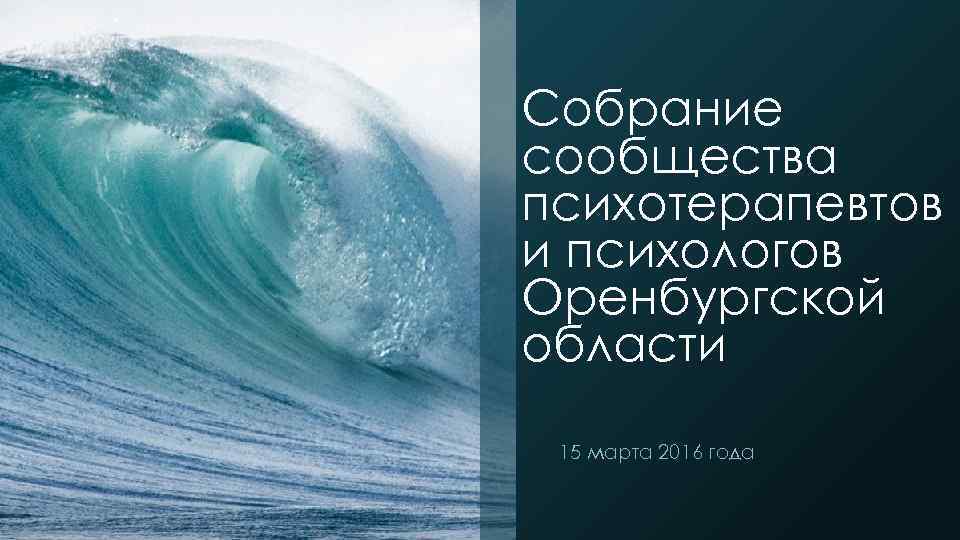 Собрание сообщества психотерапевтов и психологов Оренбургской области 15 марта 2016 года 