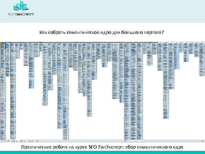 Как собрать семантическое ядро для большого портала? Практические работа на курсе SEO Топ. Эксперт: