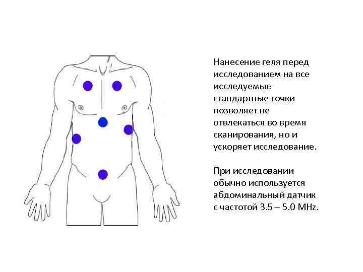 Нанесение геля перед исследованием на все исследуемые стандартные точки позволяет не отвлекаться во время