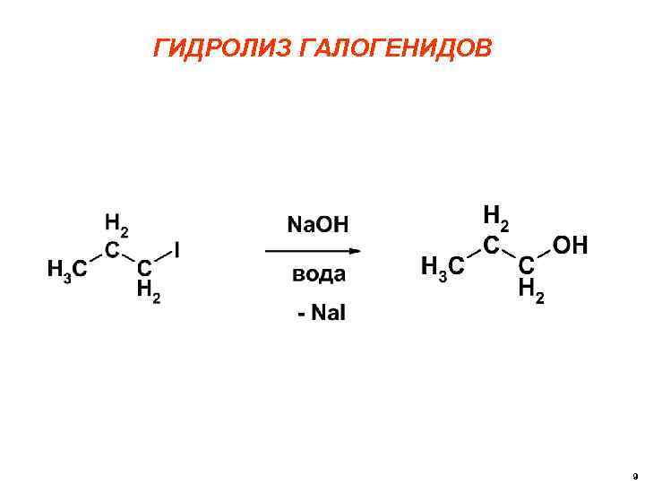 ГИДРОЛИЗ ГАЛОГЕНИДОВ 9 