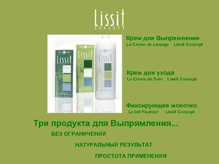 Крем для Выпрямления La Creme de Lissage Lissit Concept Крем для ухода La Creme