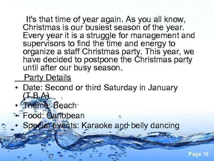  It's that time of year again. As you all know, Christmas is our