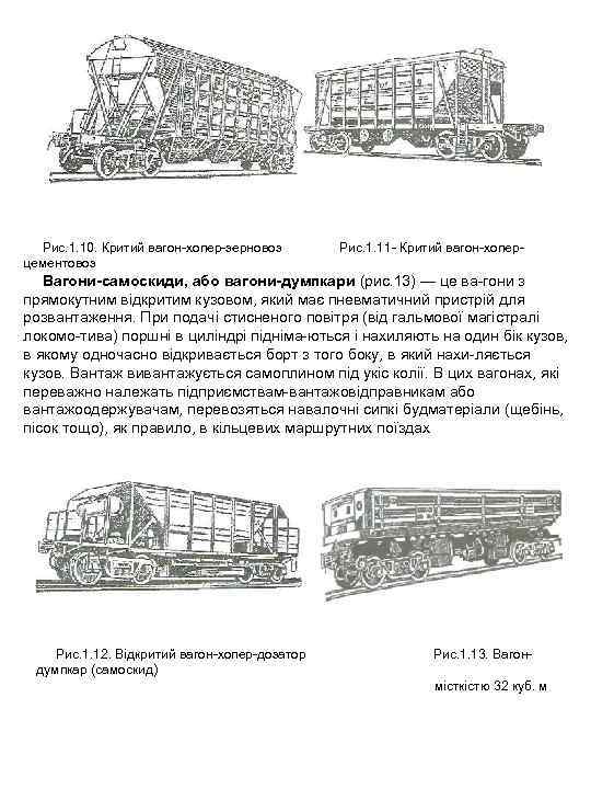 Рис. 1. 10. Критий вагон хопер зерновоз цементовоз Рис. 1. 11 Критий вагон хопер