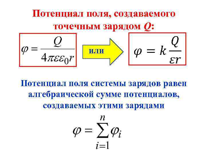 Потенциал поля точечного