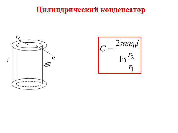 Цилиндрический конденсатор схема