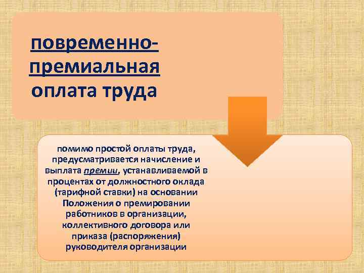 повременнопремиальная оплата труда помимо простой оплаты труда, предусматривается начисление и выплата премии, устанавливаемой в