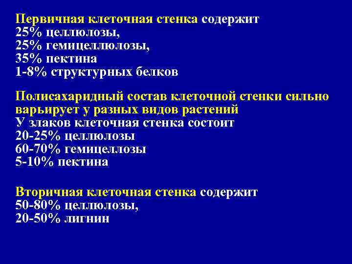 Первичные клетки. Состав первичной клеточной стенки. Клеточная стенка содержит.