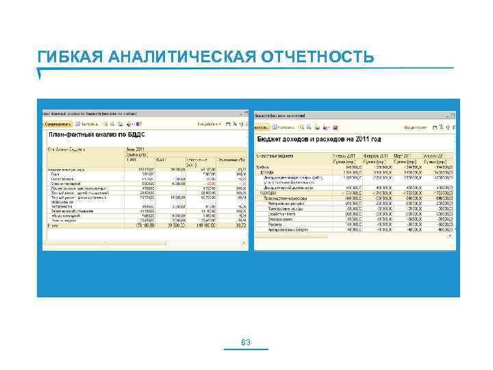 ГИБКАЯ АНАЛИТИЧЕСКАЯ ОТЧЕТНОСТЬ 63 
