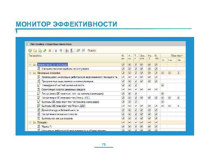 МОНИТОР ЭФФЕКТИВНОСТИ 75 
