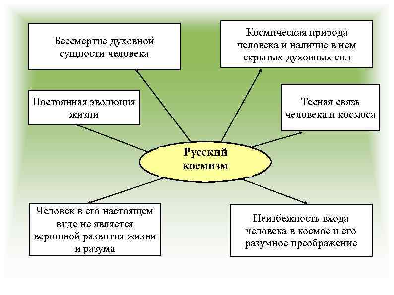 Космическая природа человека и наличие в нем скрытых духовных сил Бессмертие духовной сущности человека