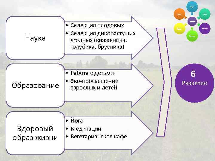 Люди Дело Наука • Селекция плодовых • Селекция дикорастущих ягодных (княженика, голубика, брусника) Образование