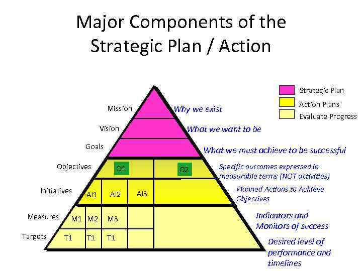 Major Components of the Strategic Plan / Action Strategic Plan What we want to