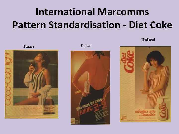 International Marcomms Pattern Standardisation - Diet Coke Thailand France Korea 