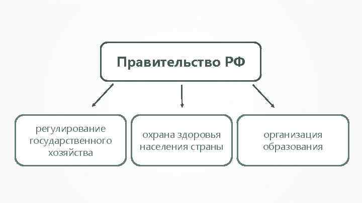 Правительство РФ регулирование государственного хозяйства охрана здоровья населения страны организация образования 