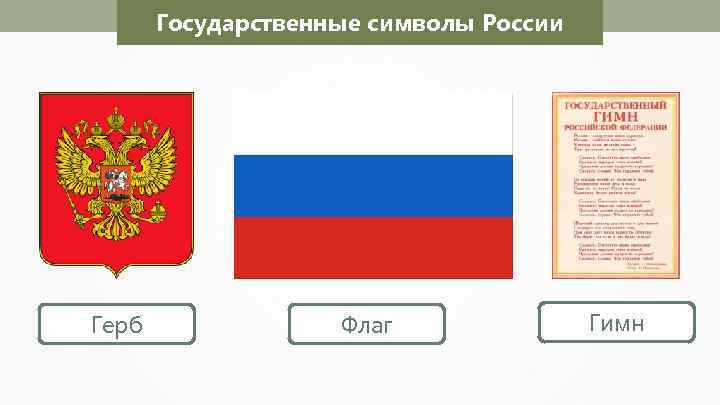 Государственные символы России Герб Флаг Гимн 