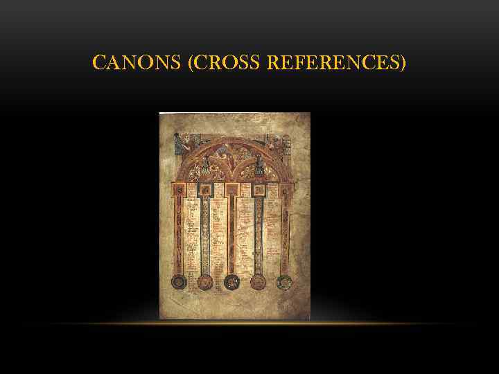 CANONS (CROSS REFERENCES) 