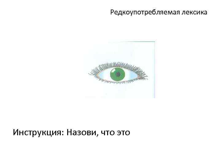 Редкоупотребляемая лексика Инструкция: Назови, что это 