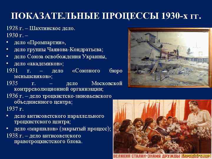 Политические процессы 1930 х гг презентация