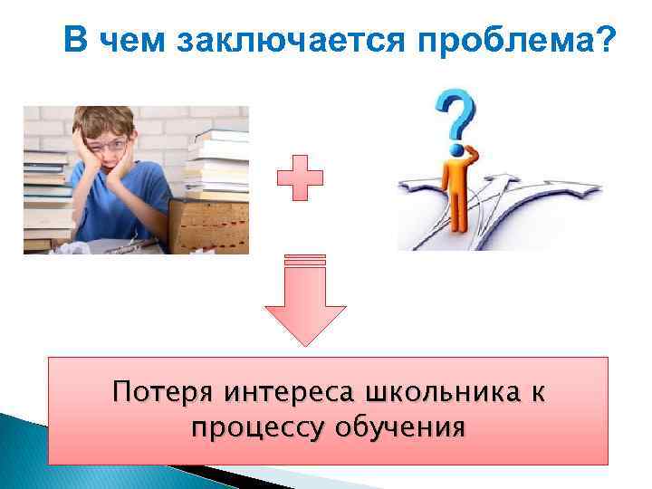 В чем заключается проблема? Потеря интереса школьника к процессу обучения 