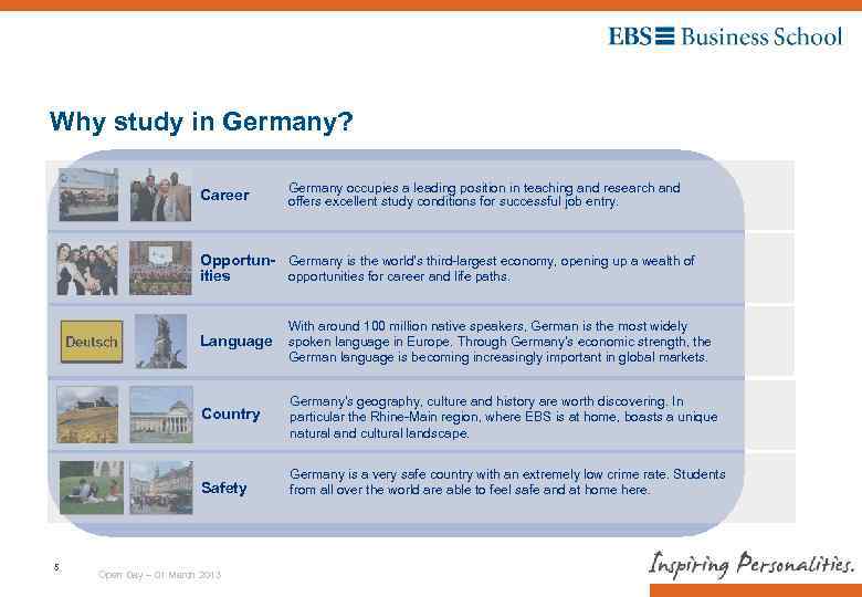  Why study in Germany? Career Germany occupies a leading position in teaching and