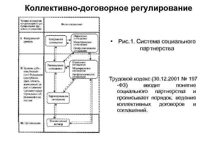 Коллективно-договорное регулирование • Рис. 1. Система социального партнерства Трудовой кодекс (30. 12. 2001 №