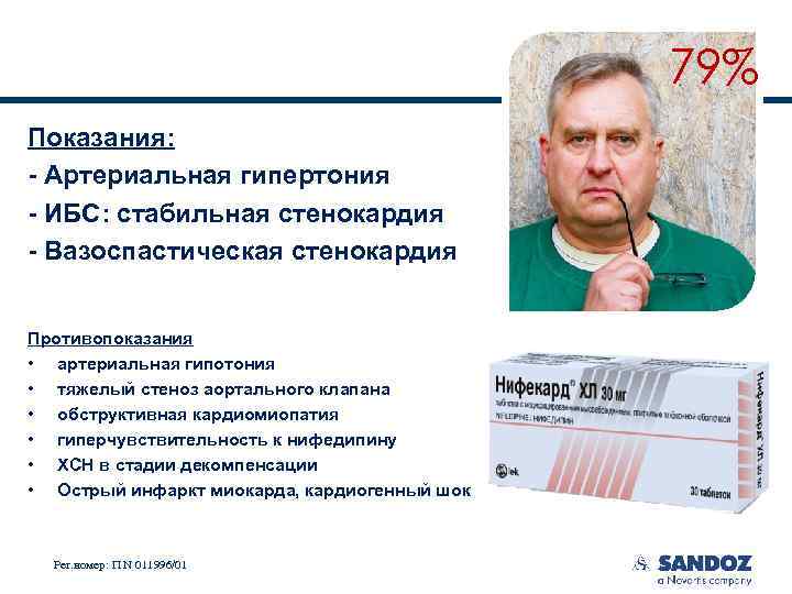 Нифекард® ХЛ Показания: - Артериальная гипертония - ИБС: стабильная стенокардия - Вазоспастическая стенокардия Противопоказания