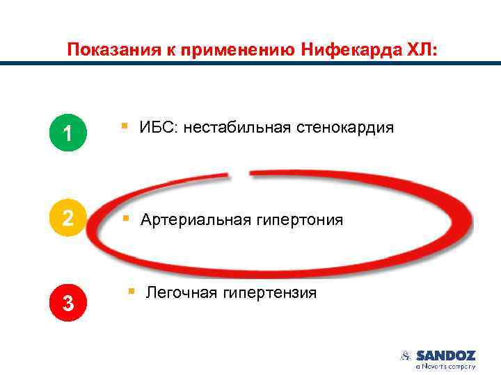 Показания к применению Нифекарда ХЛ: 1 § ИБС: нестабильная стенокардия 2 § Артериальная гипертония