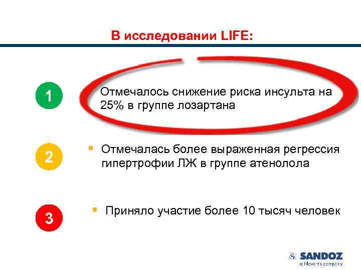 В исследовании LIFE: 1 2 3 § Отмечалось снижение риска инсульта на 25% в