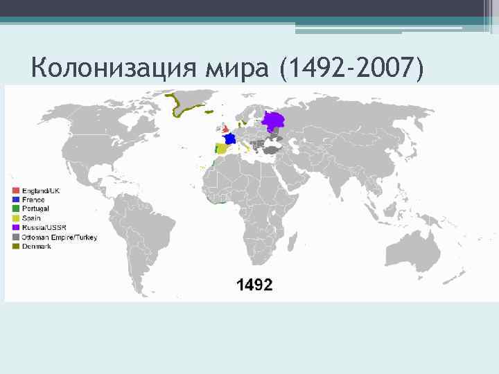 Колонизация мира (1492 -2007) 