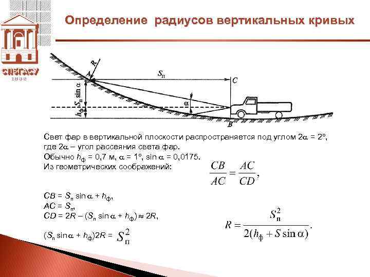 В кривых радиусом 650