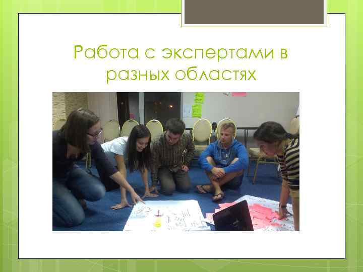 Работа с экспертами в разных областях 