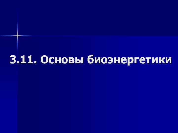 3. 11. Основы биоэнергетики 