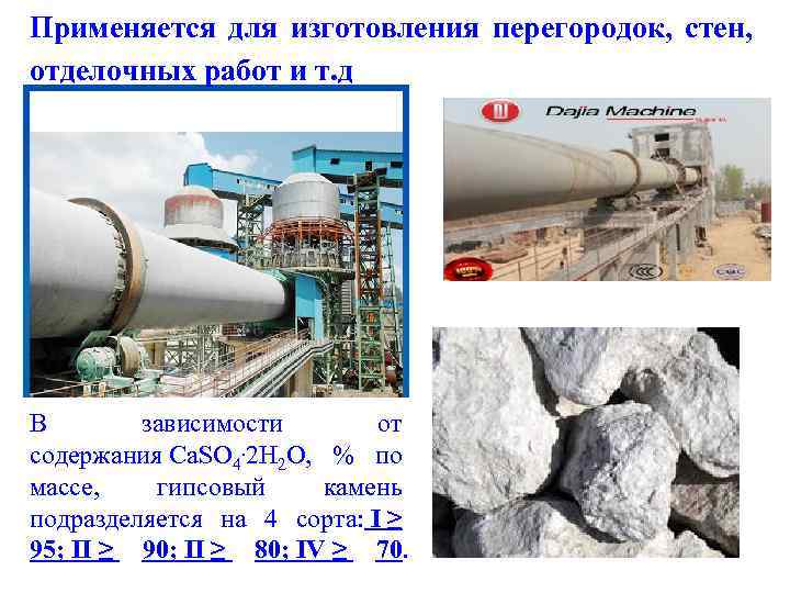 Применяется для изготовления перегородок, стен, отделочных работ и т. д В зависимости от содержания