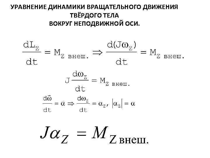 Уравнение вращательной динамики