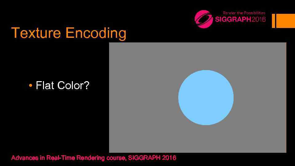 Texture Encoding • Flat Color? Advances in Real-Time Rendering course, SIGGRAPH 2016 