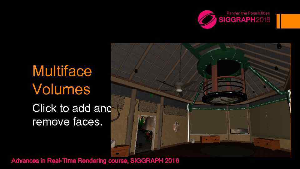 Multiface Volumes Click to add and remove faces. Advances in Real-Time Rendering course, SIGGRAPH