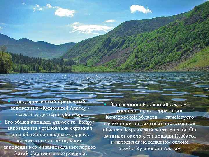  Государственный природный заповедник «Кузнецкий Алатау» создан 27 декабря 1989 года. Его общая площадь